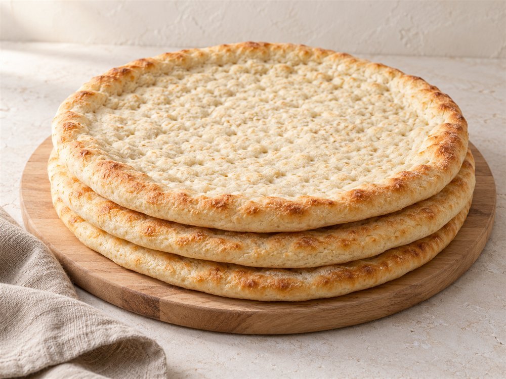 Illustrative photo of plain par-baked pizza shells